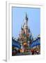 Parade in the Main Street U.S.A. with Castle of Sleeping Beauty, Disneyland Park Paris-null-Framed Premium Giclee Print