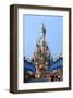 Parade in the Main Street U.S.A. with Castle of Sleeping Beauty, Disneyland Park Paris-null-Framed Art Print
