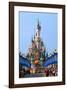 Parade in the Main Street U.S.A. with Castle of Sleeping Beauty, Disneyland Park Paris-null-Framed Art Print