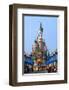 Parade in the Main Street U.S.A. with Castle of Sleeping Beauty, Disneyland Park Paris-null-Framed Art Print