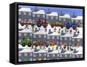 Parade in Winter Town-Gordon Barker-Framed Stretched Canvas