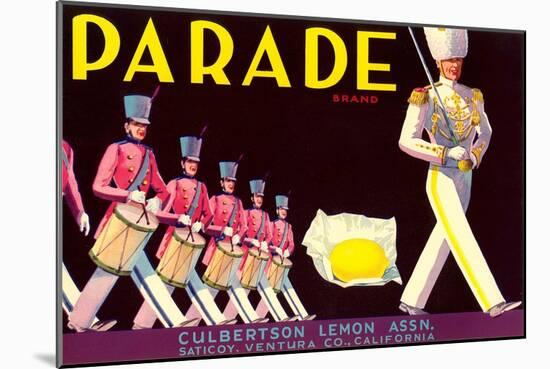 Parade Lemon Label-null-Mounted Art Print
