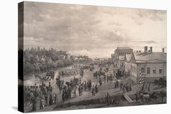 Parade of Chevalier Gardes Through Krasnoye Selo, 1848-Gustav Schwarz-Stretched Canvas