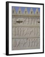 Parade of Nations Carving, Apadana Palace Staircase, Archaeological Site, Iran, Middle East-David Poole-Framed Photographic Print