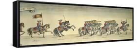 Parade of Royal Regiment of Dragoons on Horseback, 1706-null-Framed Stretched Canvas