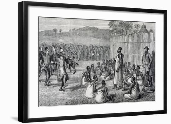Parade of Ugandan Troops, Engraving from Journal of Discovery of Sources of Nile-John Hanning Speke-Framed Giclee Print
