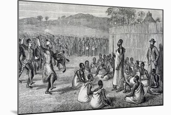 Parade of Ugandan Troops, Engraving from Journal of Discovery of Sources of Nile-John Hanning Speke-Mounted Giclee Print