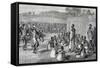 Parade of Ugandan Troops, Engraving from Journal of Discovery of Sources of Nile-John Hanning Speke-Framed Stretched Canvas