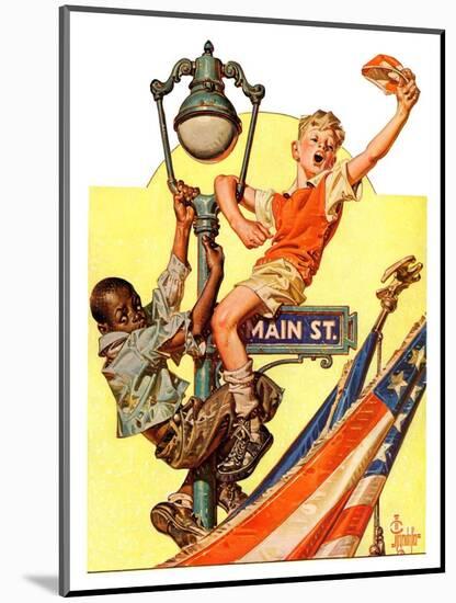 "Parade View from Lamp Post,"July 3, 1937-Joseph Christian Leyendecker-Mounted Giclee Print