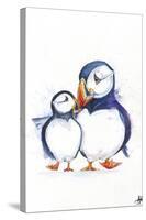 Parading Puffins (Signed)-Marc Allante-Stretched Canvas