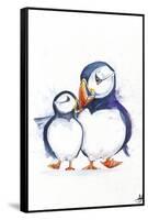 Parading Puffins (Signed)-Marc Allante-Framed Stretched Canvas