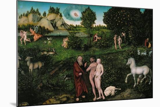 Paradise, 1530-Lucas Cranach the Elder-Mounted Giclee Print