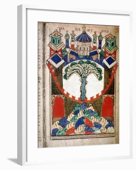 Paradise, a page from Liber Floridus, 12th century. Artist: Unknown-Unknown-Framed Giclee Print