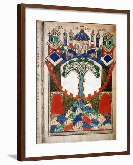 Paradise, a page from Liber Floridus, 12th century. Artist: Unknown-Unknown-Framed Giclee Print