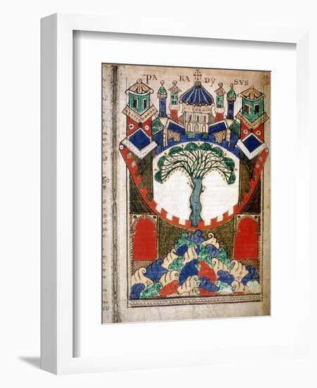 Paradise, a page from Liber Floridus, 12th century. Artist: Unknown-Unknown-Framed Giclee Print