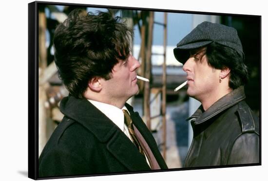 PARADISE ALLEY, 1978 directed by SYLVESTER STALLONE Armand Assante and Sylvester Stallone (photo)-null-Framed Stretched Canvas