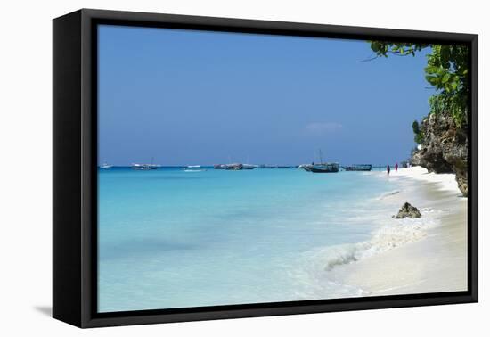 Paradise Beach at Zanzibar in Tanzania, Africa-ppart-Framed Stretched Canvas