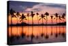 Paradise Beach Sunset or Sunrise with Tropical Palm Trees. Summer Travel Holidays Vacation Getaway-Maridav-Stretched Canvas