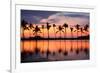 Paradise Beach Sunset or Sunrise with Tropical Palm Trees. Summer Travel Holidays Vacation Getaway-Maridav-Framed Photographic Print