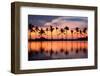 Paradise Beach Sunset or Sunrise with Tropical Palm Trees. Summer Travel Holidays Vacation Getaway-Maridav-Framed Photographic Print
