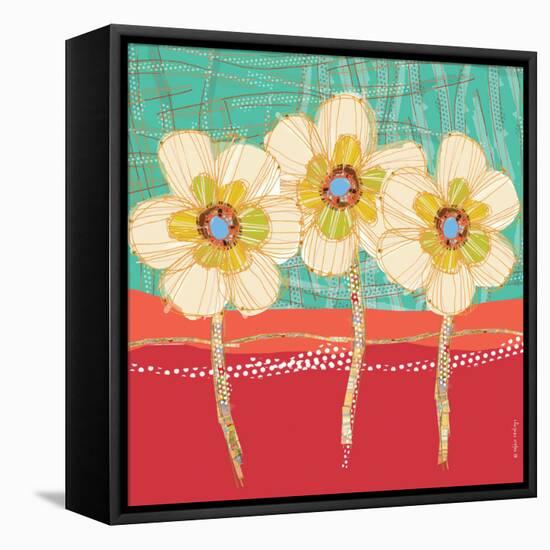 Paradise-Coral+Aqua-Robbin Rawlings-Framed Stretched Canvas