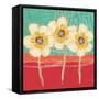 Paradise-Coral+Aqua-Robbin Rawlings-Framed Stretched Canvas