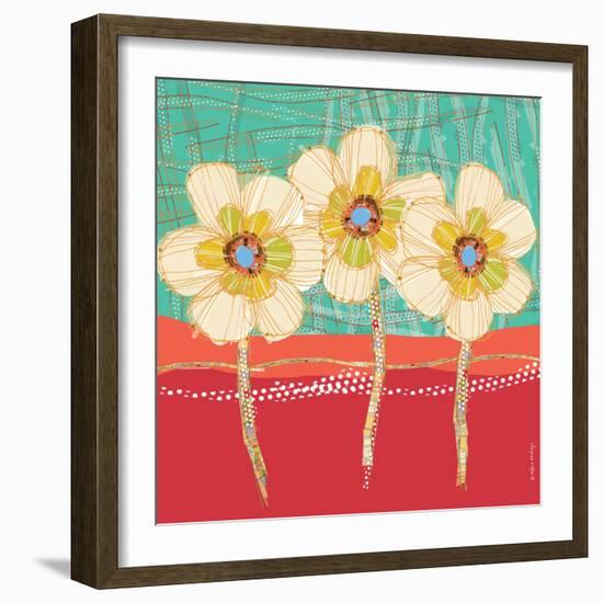 Paradise-Coral+Aqua-Robbin Rawlings-Framed Art Print