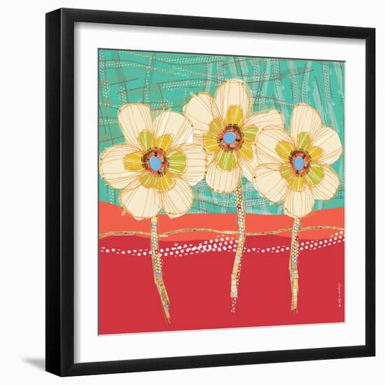 Paradise-Coral+Aqua-Robbin Rawlings-Framed Art Print