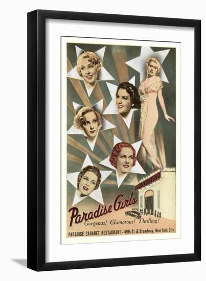 Paradise Girls, Cabaret Advertisement, New York City-null-Framed Art Print