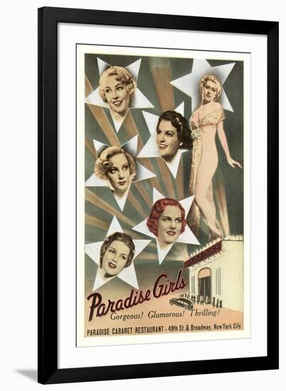 Paradise Girls, Cabaret Advertisement, New York City-null-Framed Art Print