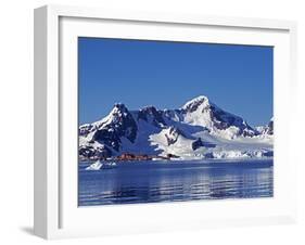 Paradise Harbour, the Chilean Base in Paradise Harbour on Antarctic Peninsula, Antarctica-Mark Hannaford-Framed Photographic Print