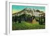 Paradise Inn, Mt. Rainier National Park - Rainier National Park-Lantern Press-Framed Art Print