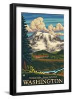 Paradise Inn, Mt. Rainier National Park, Washington-Lantern Press-Framed Art Print