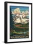 Paradise Inn, Mt. Rainier National Park, Washington-Lantern Press-Framed Art Print