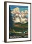 Paradise Inn, Mt. Rainier National Park, Washington-Lantern Press-Framed Art Print