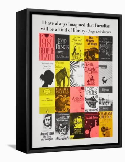 Paradise is a library-Anne Storno-Framed Stretched Canvas