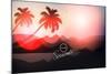 Paradise Island-Palm Tree Sunset-AlessandraM-Mounted Art Print