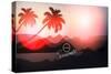 Paradise Island-Palm Tree Sunset-AlessandraM-Stretched Canvas