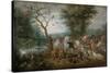 Paradise Landscape with Animals. Date/Period: From 1613 until 1615. Painting. Oil on panel. Heig...-Jan Brueghel the Elder-Stretched Canvas