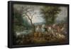 Paradise Landscape with Animals. Date/Period: From 1613 until 1615. Painting. Oil on panel. Heig...-Jan Brueghel the Elder-Framed Poster