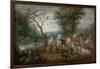 Paradise Landscape with Animals - Peinture De Jan Brueghel the Younger (1601-1678) - 1613-1615 - Oi-Jan the Younger Brueghel-Framed Giclee Print