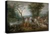 Paradise Landscape with Animals - Peinture De Jan Brueghel the Younger (1601-1678) - 1613-1615 - Oi-Jan the Younger Brueghel-Stretched Canvas