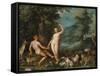 Paradise Landscape with Eve Tempting Adam-Jan Brueghel the Younger-Framed Stretched Canvas