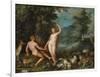 Paradise Landscape with Eve Tempting Adam-Jan Brueghel the Younger-Framed Giclee Print