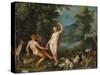 Paradise Landscape with Eve Tempting Adam-Jan Brueghel the Younger-Stretched Canvas