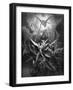 Paradise Lost: Fall of the rebel angels,-Gustave Dore-Framed Giclee Print