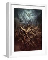 Paradise Lost: Fall of the rebel angels,-Gustave Dore-Framed Giclee Print