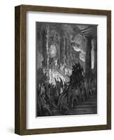 Paradise Lost: Satan in Council, engraving by Gustave Doré-Gustave Dore-Framed Giclee Print