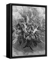 Paradise Lost: The Battle of the angels-Gustave Dore-Framed Stretched Canvas