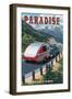 Paradise, Montana - Retro Camper-Lantern Press-Framed Art Print